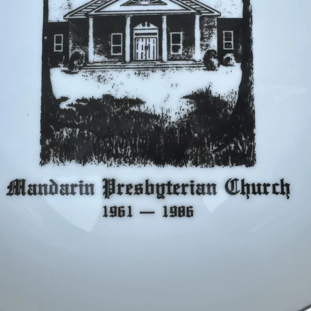 Vintage Mandarin Presbyterian Church Commemorative Plate – Jacksonville Florida